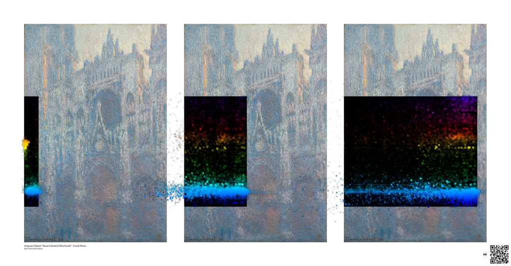 Yiannis Kranidiotis, “Ichograph Triptych – Monet”, 2015, Giclée print on paper (150 cm x 78 cm)